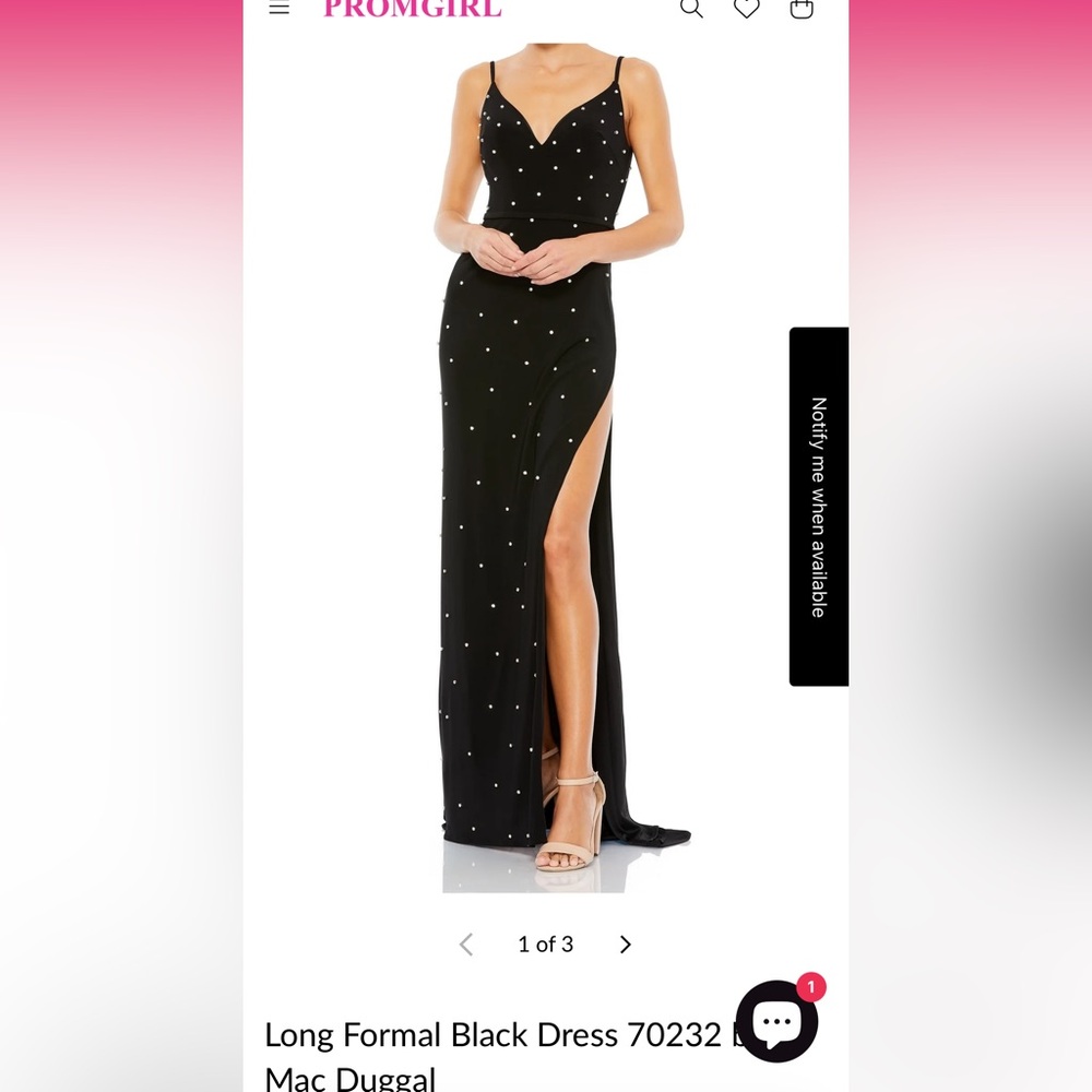 NWT Mac Duggal evening dress black rhinestone embellished size 4